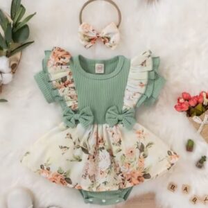 VESTIBODY VERDE MENTA CON VINCHA T 9-12 MESES