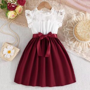 VESTIDO BORDO CON DETALLE MANGAS 2-3 AÑOS