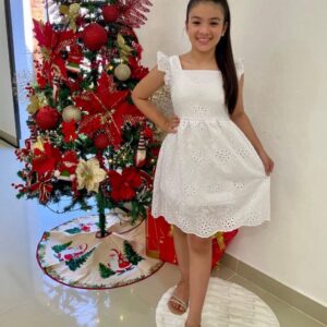 VESTIDO BRODERIE BLANCO T 4 AÑOS