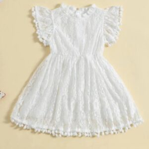 ~OFERTA ~VESTIDO BLANCO CON ENCAJE T 4 AÑOS