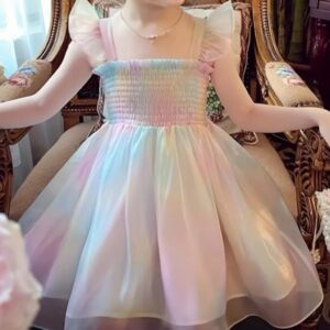 VESTIDO COLORES Y ALITAS T 5 AÑOS