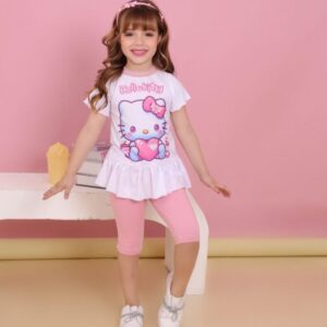 CONJUNTO REMERON CON CICLISTA Y VINCHA KITTY T 7 AÑOS