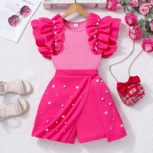 BLUSA Y SHORT POLLERA PERLITAS T 11 AÑOS