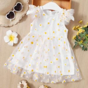 VESTIDO BLANCO TUL MARGARITA T 18-24 MESES