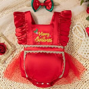 VESTIBODY Y VINCHA NAVIDAD T 3-6 MESES