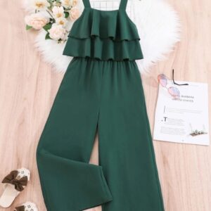 ENTERIZO VERDE CON VOLADOS CINTO T 10 AÑOS