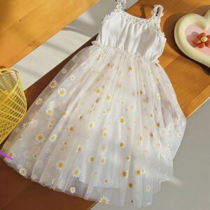 VESTIDO BLANCO MARGARITAS 9-12 MESES