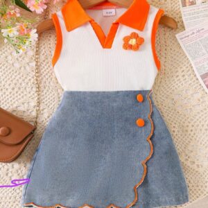 BLUSA MUSCULOSA CON POLLERA DE JEANS T 5 AÑOS