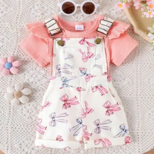 BODY ROSA CON JARDINERA MOÑITOS T 6-9 MESES