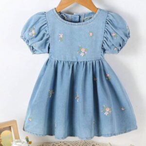 VESTIDO DE JEANS MANGA PRINCESA T 12-18 MESES