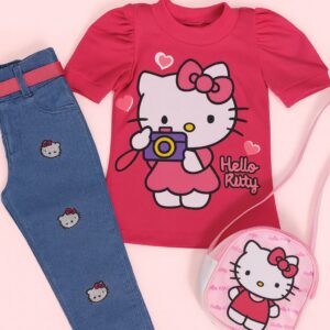 SET 4 PIEZAS JEAN REMERA CINTO Y CARTERA T 4 AÑOS