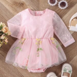 VESTIBODY BORDADO FLORES Y MARIPOSAS T 9-12M