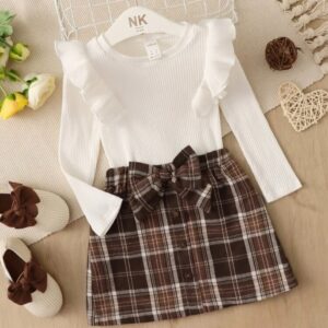 CONJUNTO MANGAS LARGAS Y POLLERA CUADRILLE 3 AÑOS