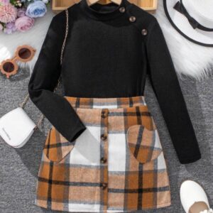 MANGAS LARGAS Y POLLERA CUADRILLE T9  AÑOS