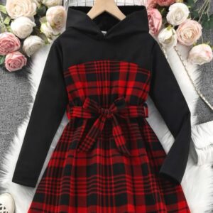 VESTIDO MANGAS LARGAS CON CAPUCHA  T 9 AÑOS