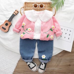 SET 3 PIEZAS, SAQUITO, CAMISA Y JEANS T 3 AÑOS