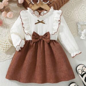 VESTIDO CORDEROY MARRON T 9-12 M