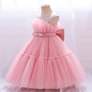 VESTIDO DE FIESTA  ROSA VIEJO  TUL  T 5 AÑOS