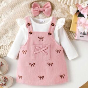 MANGA LARGA BLANCO CON JUMPER Y VINCHA T 0-3 MESES