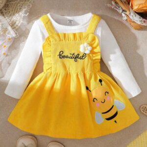 MANGAS LARGAS CON JUMPER  DE ABEJITAS  T 12 -18  MESES