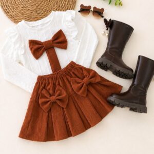 MANGAS LARGAS CON POLLERA MARRON T 4 AÑOS