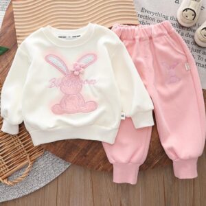 CONJUNTO BUZO DETALLE CONEJITO CON JOGGER ROSA T 5 AÑOS