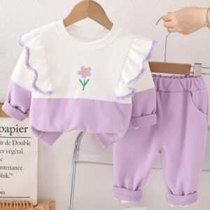 CONJUNTO SUETER MANGA LARGA CON JOGGER LILA T 5 AÑOS