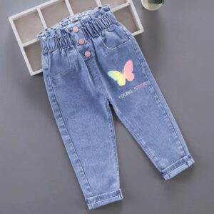 PANTALÓN DE JEANS DETALLE MARIPOSA T 18-24 MESES