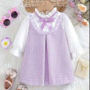 VESTIDO MANGAS LARGAS LILA T 9-12 MESES