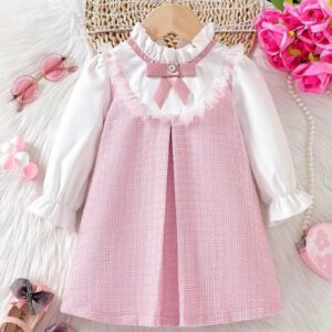 VESTIDO MANGAS LARGAS ROSA T 6-9 MESES