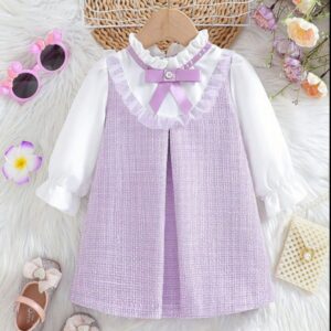 VESTIDO MANGAS LARGAS LILA T 6-9 MESES