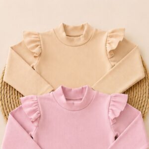 BODY POLERITA BEIGE CON VOLADITOS T 2-3 AÑOS