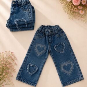 JEANS AZUL CORAZONES T 18 MESES