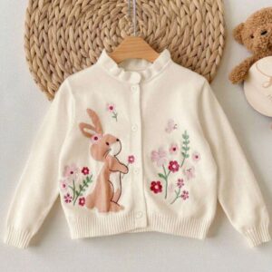 SAQUITO LANA BEIGE BORDADO T 2-3 AÑOS