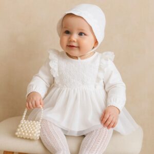 VESTIDO DE BAUTISMO MANGAS LARGAS T 12-18 MESES