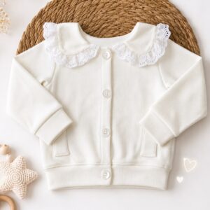 SAQUITO BLANCO DETALLES CUELLO BRODERIE T18-24 MESES