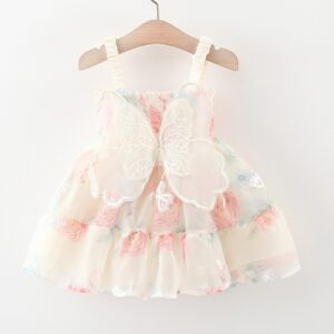 VESTIDO FLOREADO CON ALITAS T 9-12 MESES