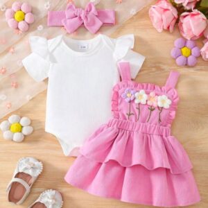 JUMPER CORDEROY CON BODY Y LAZO PARA VINCHA T 9-12 MESES