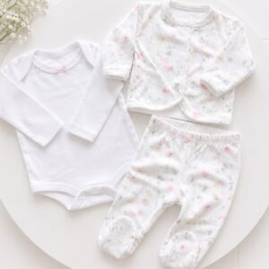 SET 3 PIEZAS ALGODON PIMA, BODY, SACO Y PANTALON