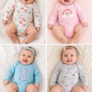 SET 4 PIEZAS BODYS ESTAMPADOS T 3-6 MESES