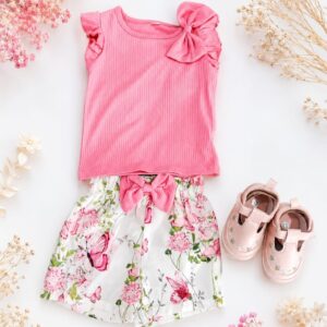 CONJUNTO REMERA Y SHORT ESTAMPADO T 9-12 MESES