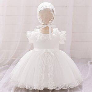 VESTIDO BAUTISMO CON GORRITO  T 9-12 MESES
