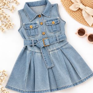 VESTIDO DE JEANS CON CINTO T 8 AÑOS