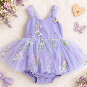 VESTIBODY TUL BORDADO COLOR LILA T 12-18 MESES