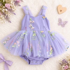 VESTIBODY TUL BORDADO COLOR LILA T 6-9 MESES